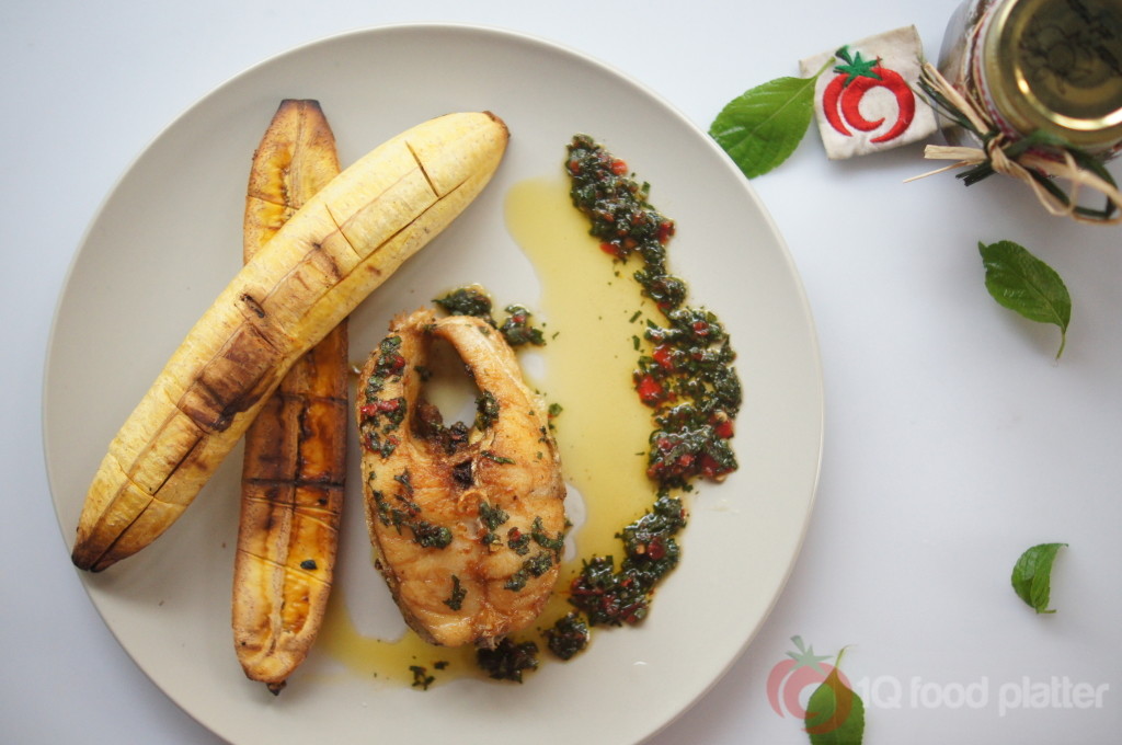 Boli and Fried Fish with Spicy Effirin in Olive Oil