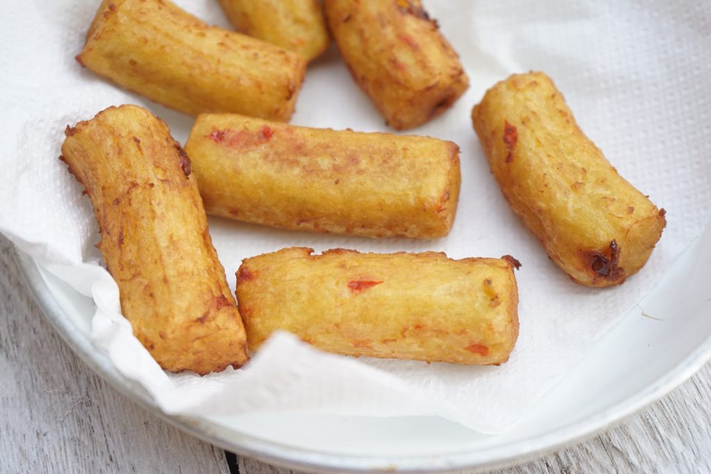 Peppered Plantain and Yam sticks